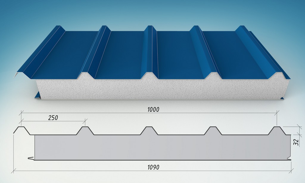 Кровельные сэндвич-панели из пенополистирола